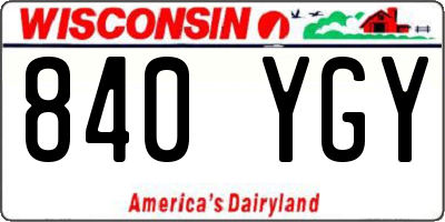 WI license plate 840YGY