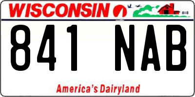 WI license plate 841NAB