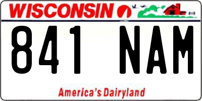 WI license plate 841NAM