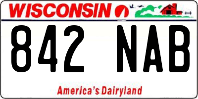 WI license plate 842NAB