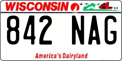 WI license plate 842NAG