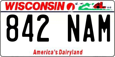 WI license plate 842NAM