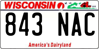 WI license plate 843NAC