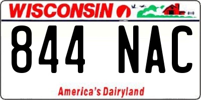 WI license plate 844NAC
