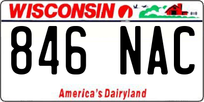 WI license plate 846NAC