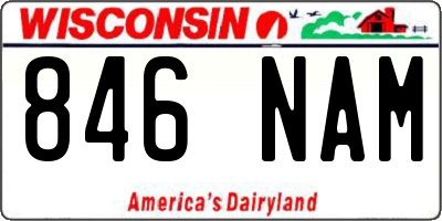 WI license plate 846NAM