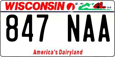 WI license plate 847NAA