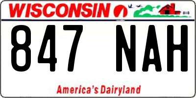WI license plate 847NAH