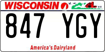 WI license plate 847YGY