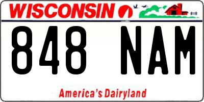 WI license plate 848NAM