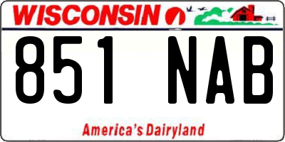 WI license plate 851NAB
