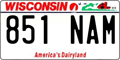 WI license plate 851NAM