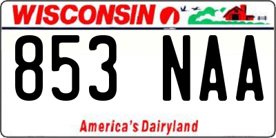 WI license plate 853NAA