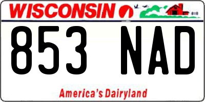 WI license plate 853NAD
