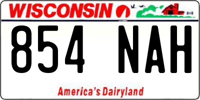 WI license plate 854NAH