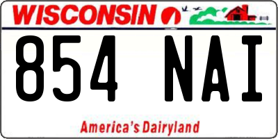 WI license plate 854NAI