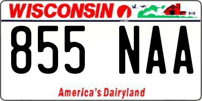 WI license plate 855NAA