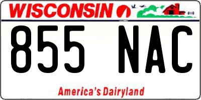 WI license plate 855NAC