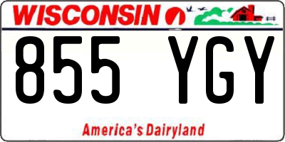 WI license plate 855YGY