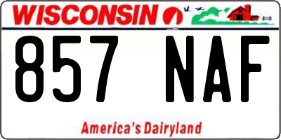 WI license plate 857NAF