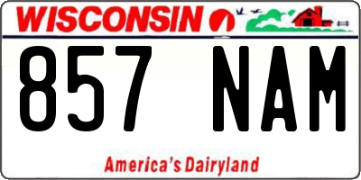 WI license plate 857NAM