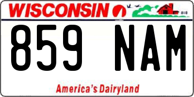 WI license plate 859NAM