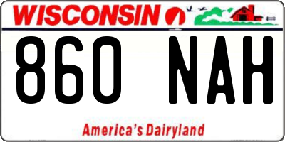 WI license plate 860NAH