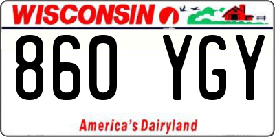 WI license plate 860YGY