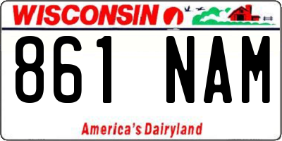 WI license plate 861NAM