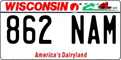WI license plate 862NAM