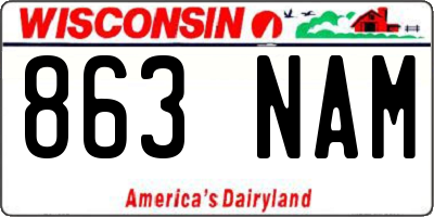 WI license plate 863NAM