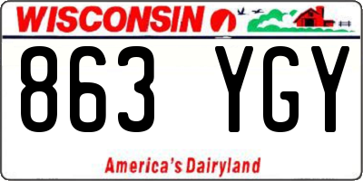 WI license plate 863YGY