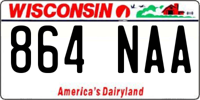 WI license plate 864NAA
