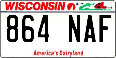 WI license plate 864NAF