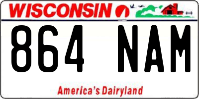 WI license plate 864NAM