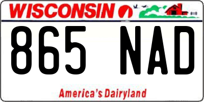 WI license plate 865NAD