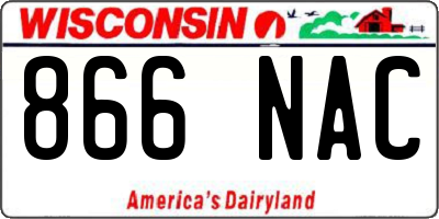 WI license plate 866NAC