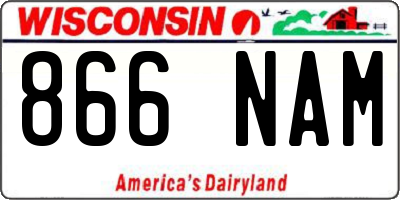 WI license plate 866NAM