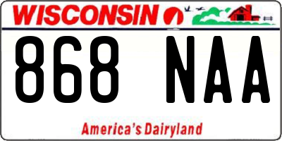WI license plate 868NAA