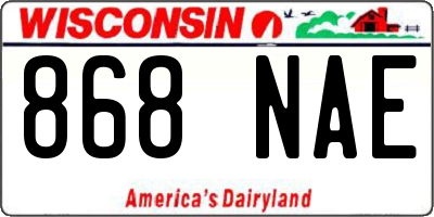 WI license plate 868NAE