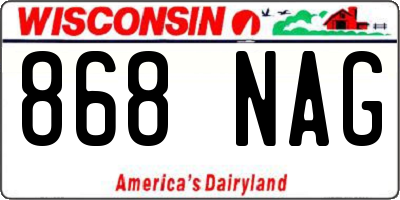 WI license plate 868NAG
