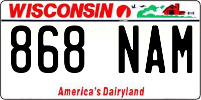 WI license plate 868NAM