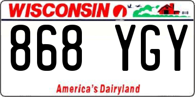 WI license plate 868YGY
