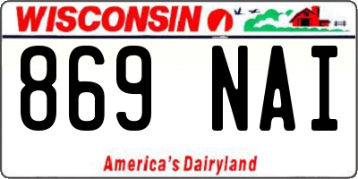 WI license plate 869NAI