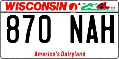 WI license plate 870NAH