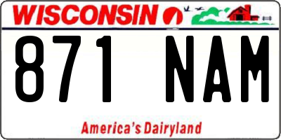WI license plate 871NAM