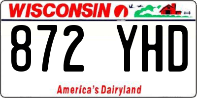WI license plate 872YHD