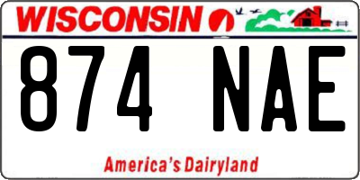 WI license plate 874NAE