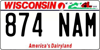 WI license plate 874NAM