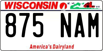 WI license plate 875NAM